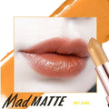 Fey Beauty Cameo Brown nude moisturising lipstick bullet and case, non-staining formula.