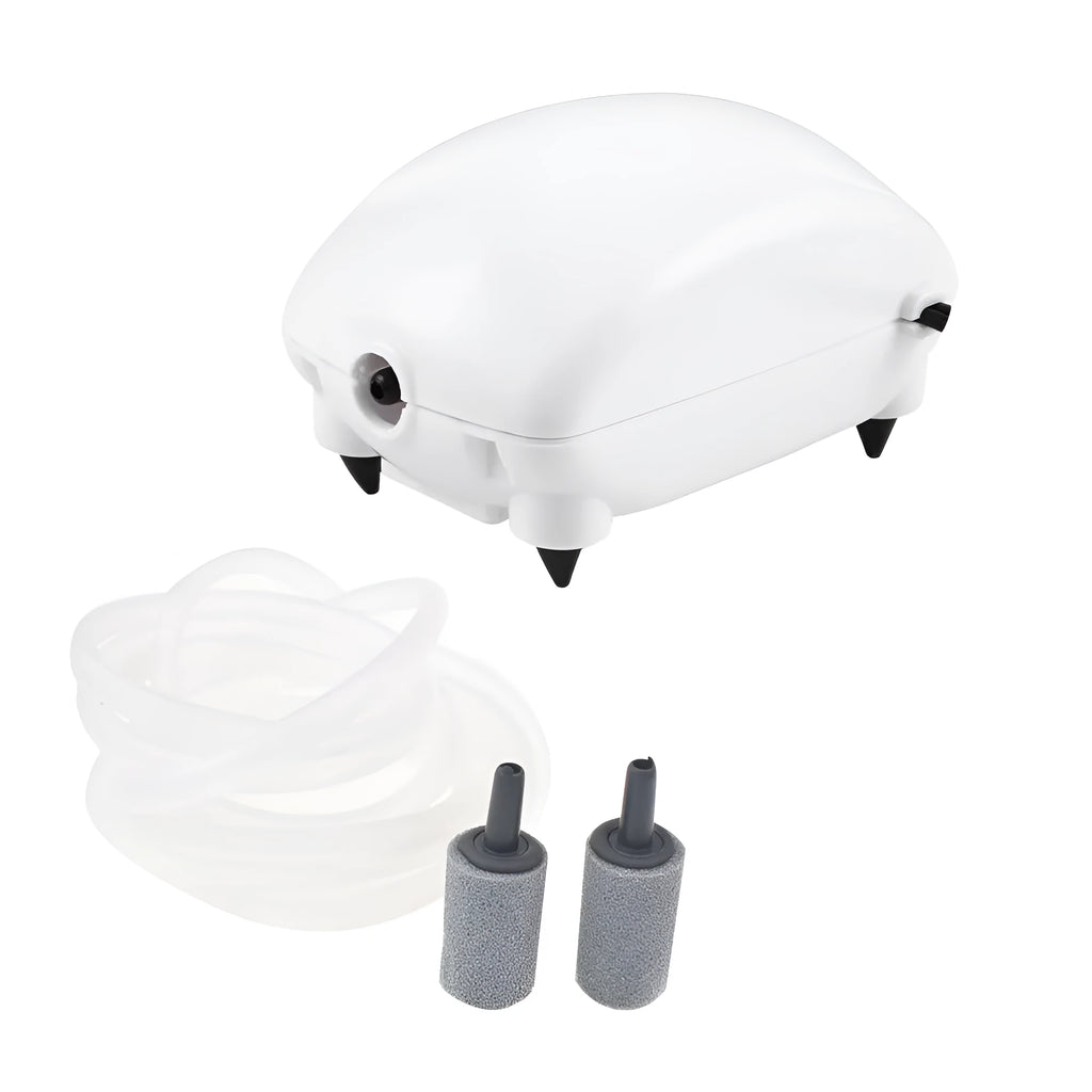 White aquarium silent oxygen pump 2.5W 1.8L/min with EU plug for fish tank aeration