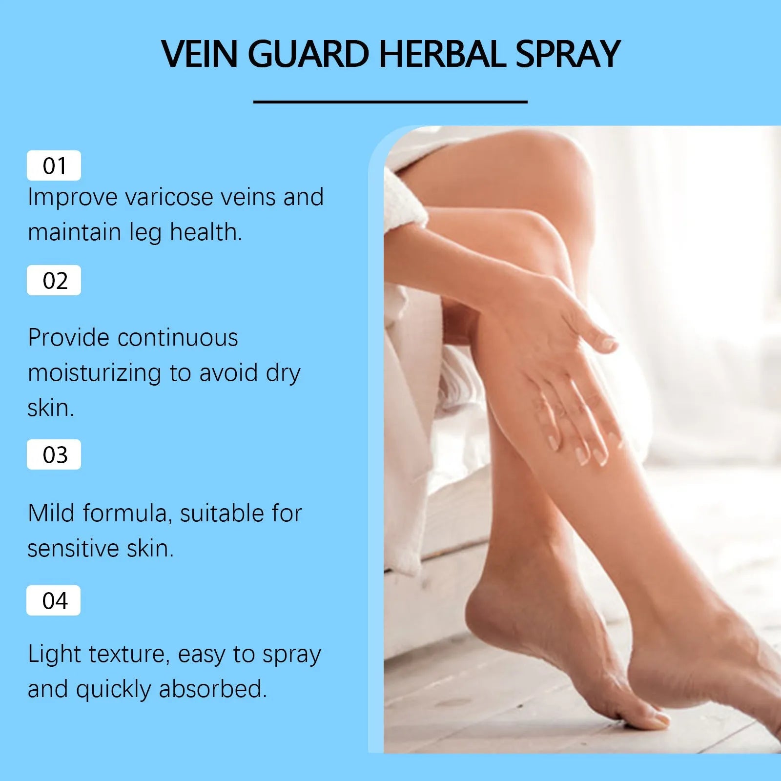 30ml bottle of Herbal Body Care Spray with herbal ingredients list visible.