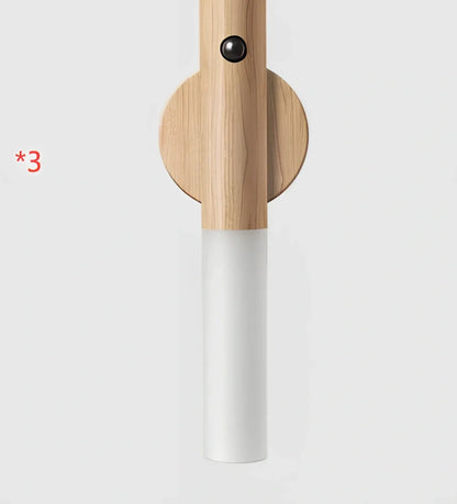 Smart Sensor LED Desk Lamp in coffee wood, 182mm tall with 500mAh battery and warm white 1W light