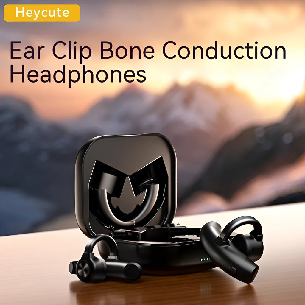 GW1 bone conduction clip-on wireless Bluetooth headset Classic Black plastic with breathing light and clip-on ear design