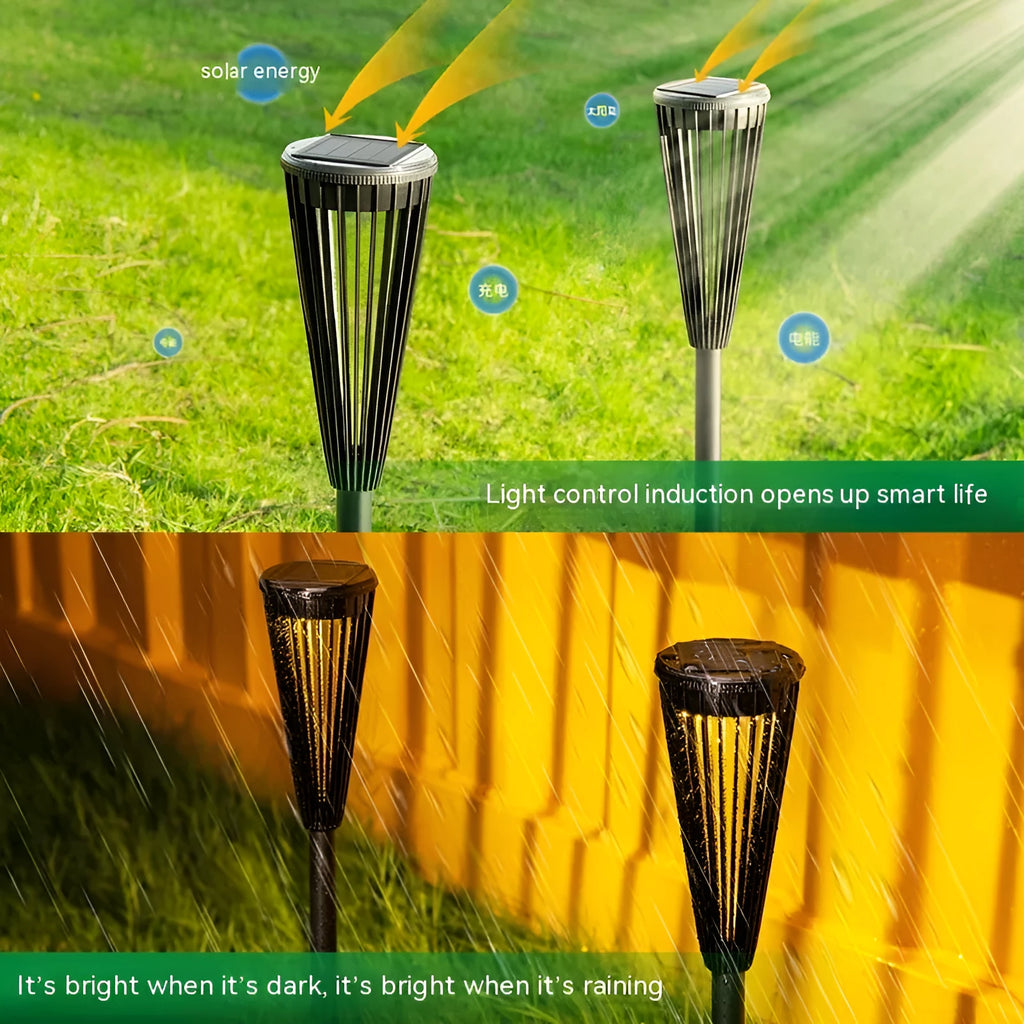 Flower-shaped solar ground lamp 9cm x 45cm with IP65 protection, available in white or warm light