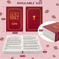 Solid-colour Christmas bible plush toy doll pillow on a chair.