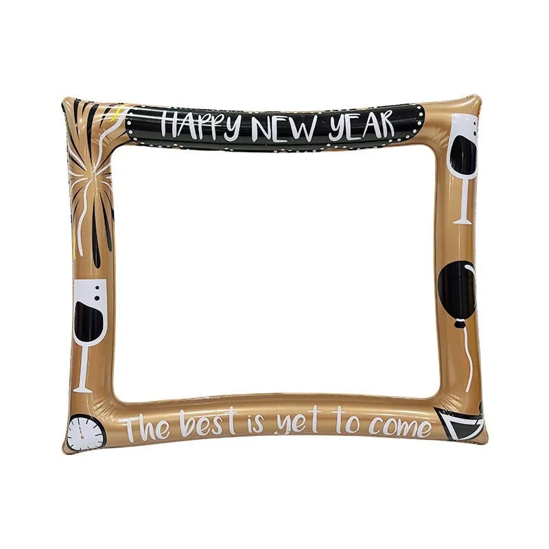 Red Christmas inflatable photo frame PVC construction for party photography