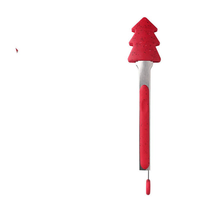 Christmas-themed silicone kitchen tongs set with heat resistance for safe cooking