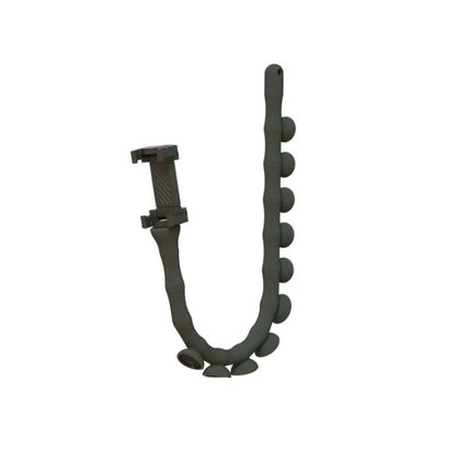 Flexible phone holder with suction cup for desktops and bicycles in black, pink, and clear green