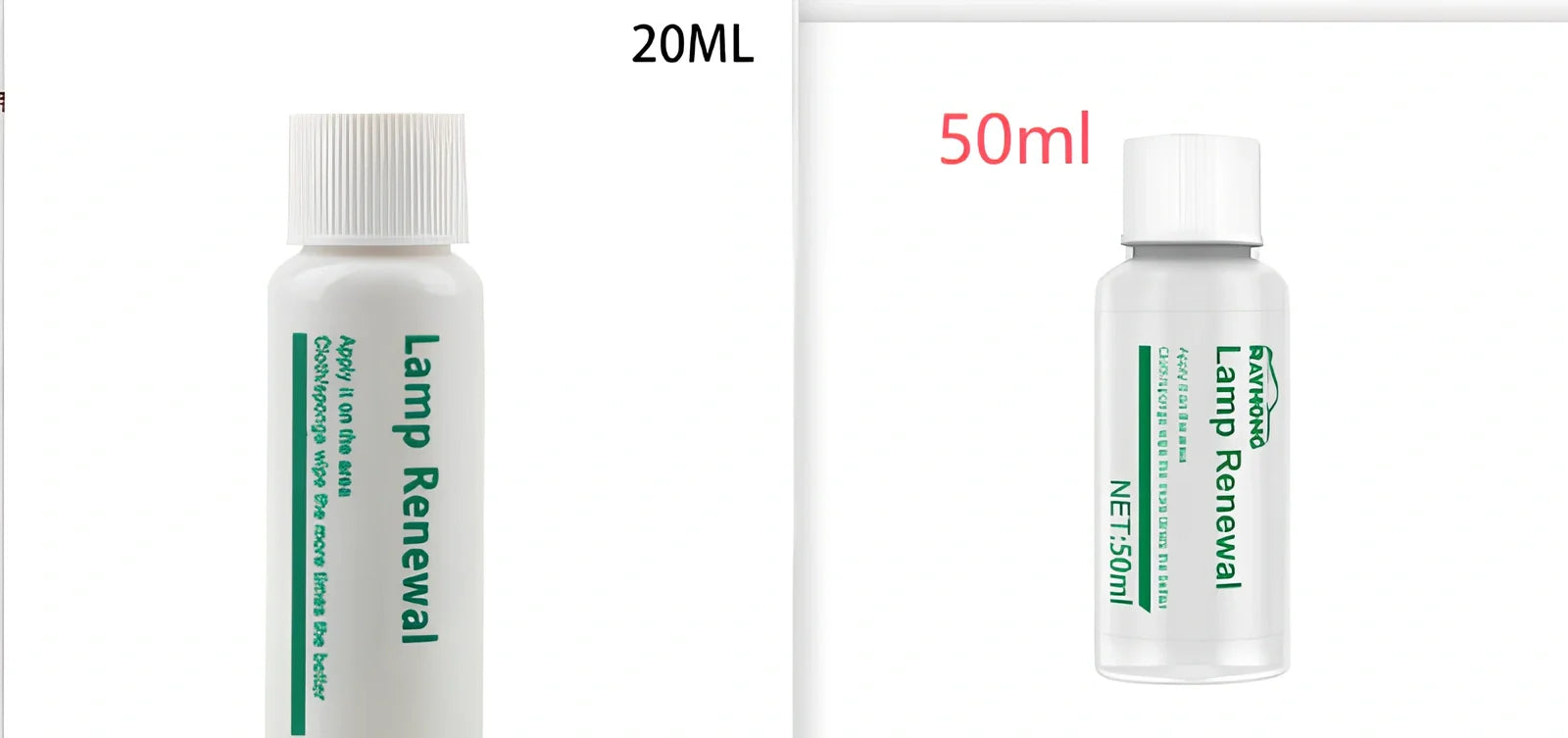 20ml automobile headlight repair liquid bottle for oxidation and yellowing restoration, with sanding steps for clear lenses