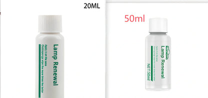 20ml automobile headlight repair liquid bottle for oxidation and yellowing restoration, with sanding steps for clear lenses