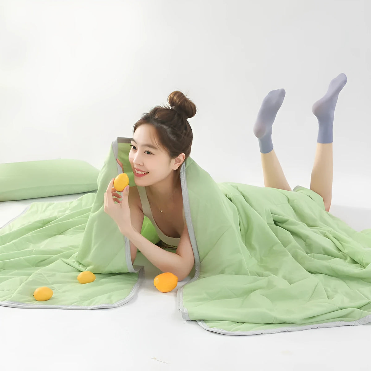 Class A Cool Silk Watermelon Quilt in cool fibre fabric with polyester filler, available in solid colours and multiple sizes