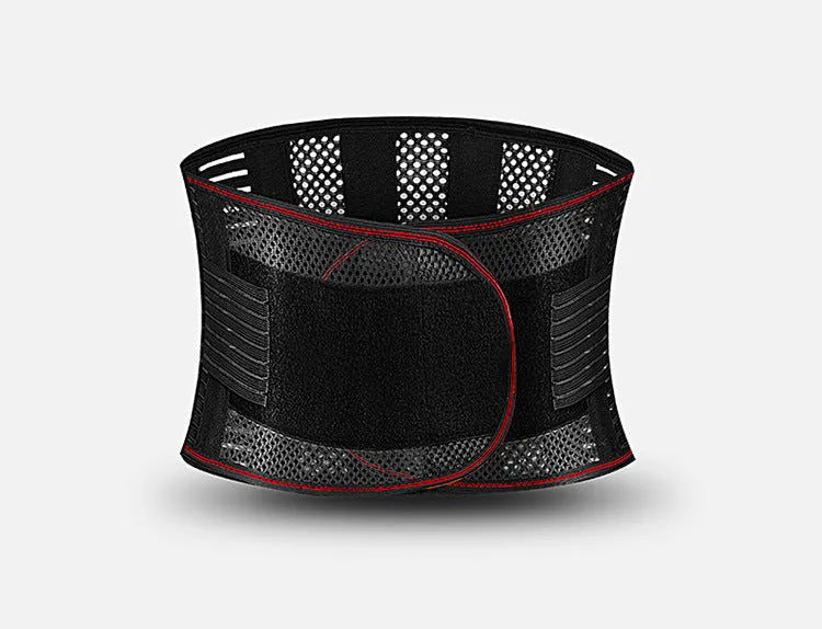Black sports waist support with steel plate for lumbar protection during yoga, basketball, mountaineering, and fitness