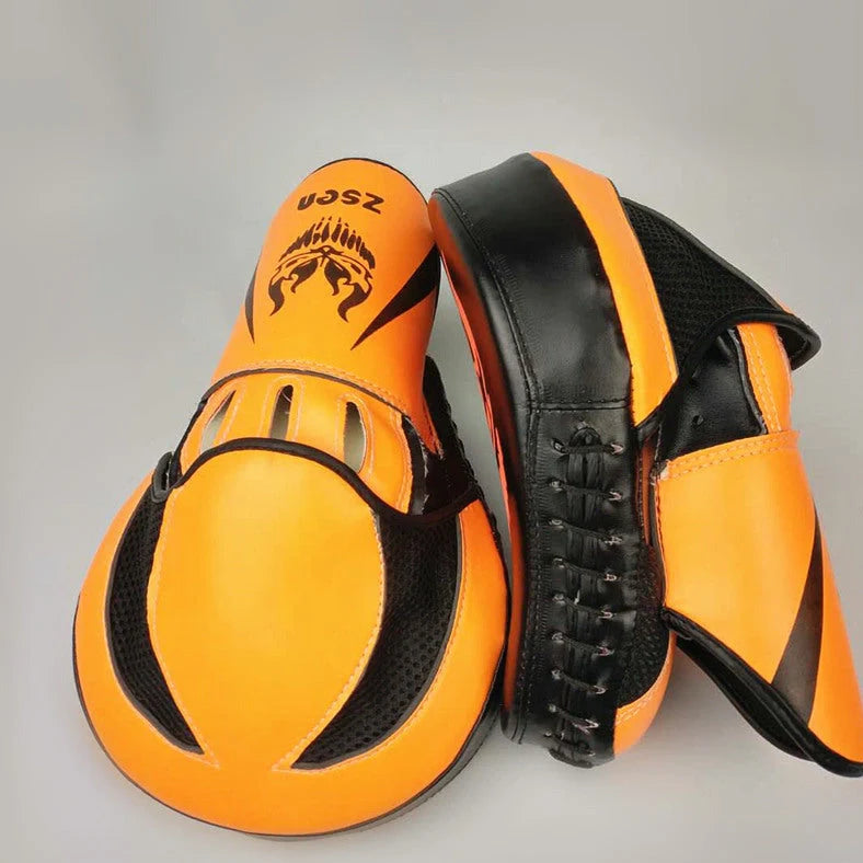 Orange boxing training hand target measuring 25cm diameter with reinforced stitching
