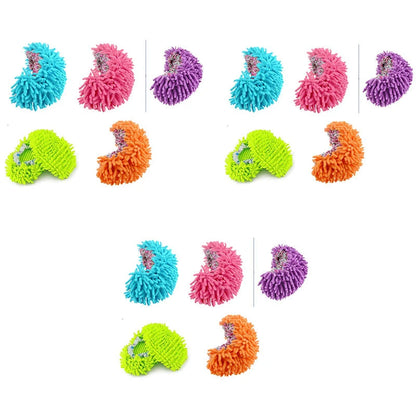 Chenille mop slippers in various colours for easy home cleaning