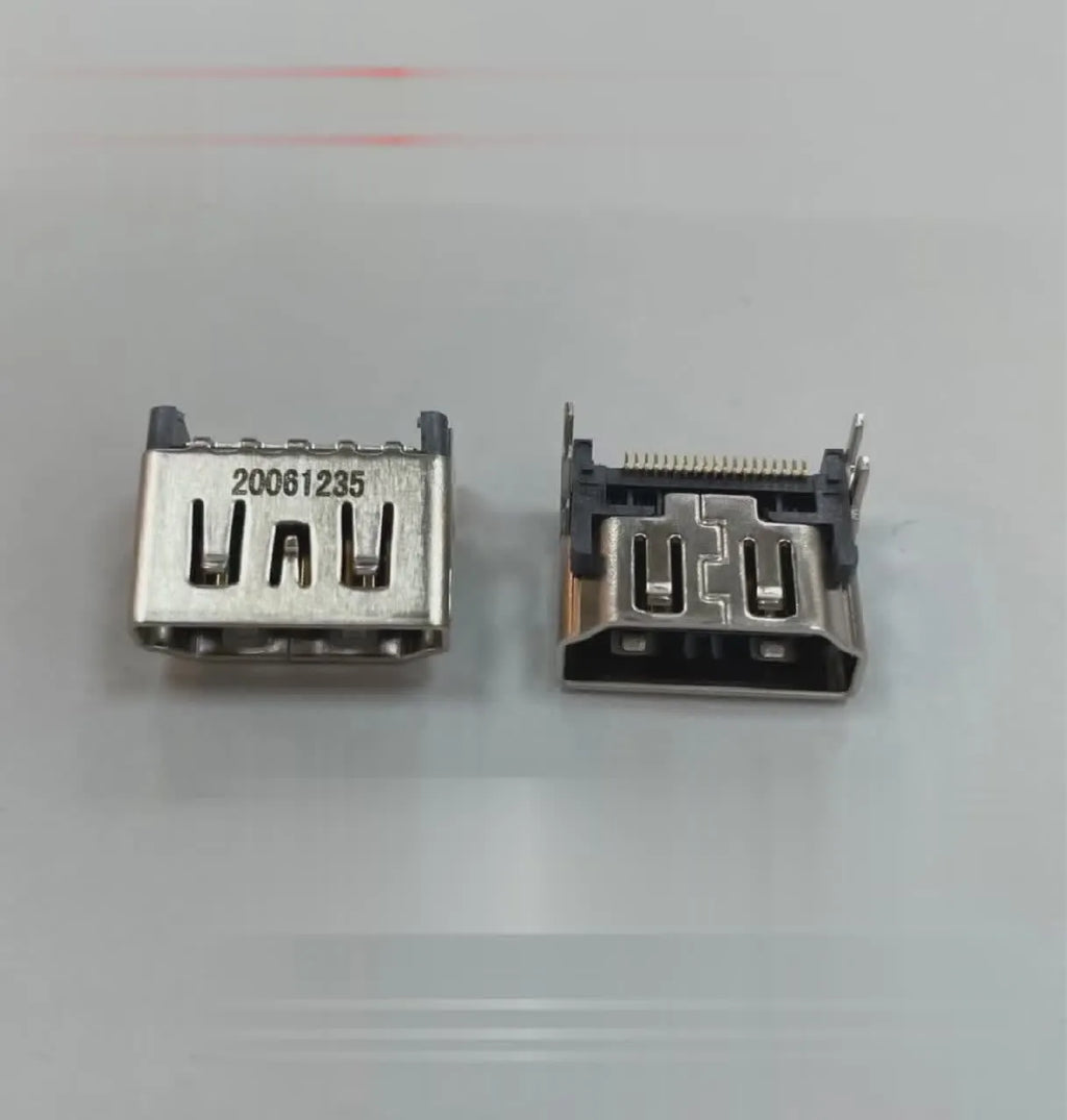 Silver HDMI interface host socket for motherboard mounting and repair.