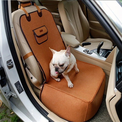Retro dual-purpose pet car mat front seat cushion in waterproof nylon