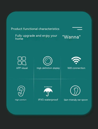 Wireless Smart HD Endoscope with luminous ear pick for clear ear cleaning