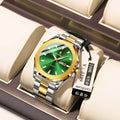 Men's slim stainless steel business quartz watch in gold and silver colour options on wrist.