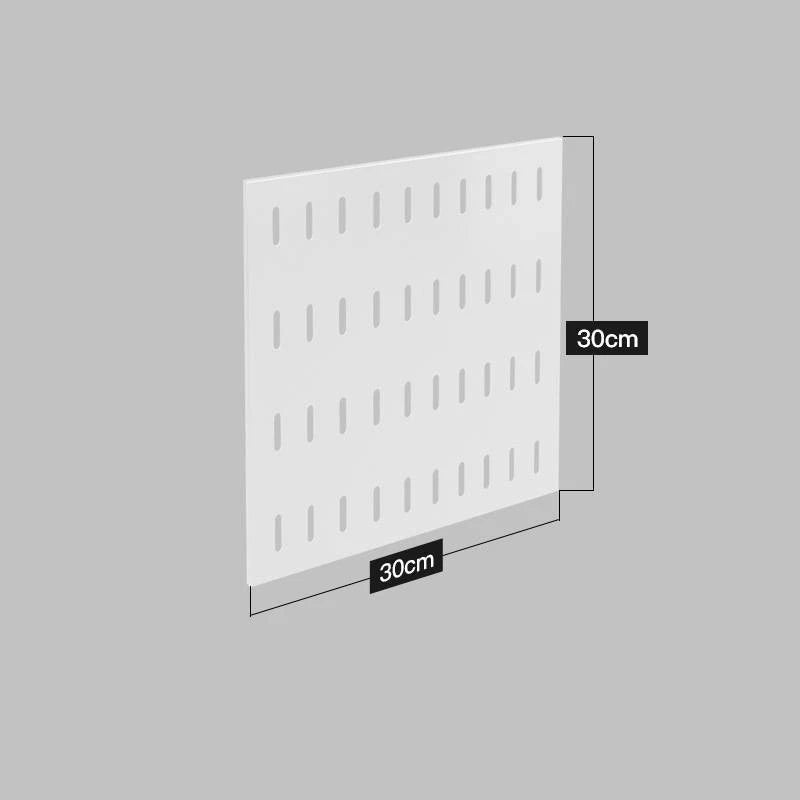 Stainless steel kitchen wall storage rack with hole plate for customisable organisation