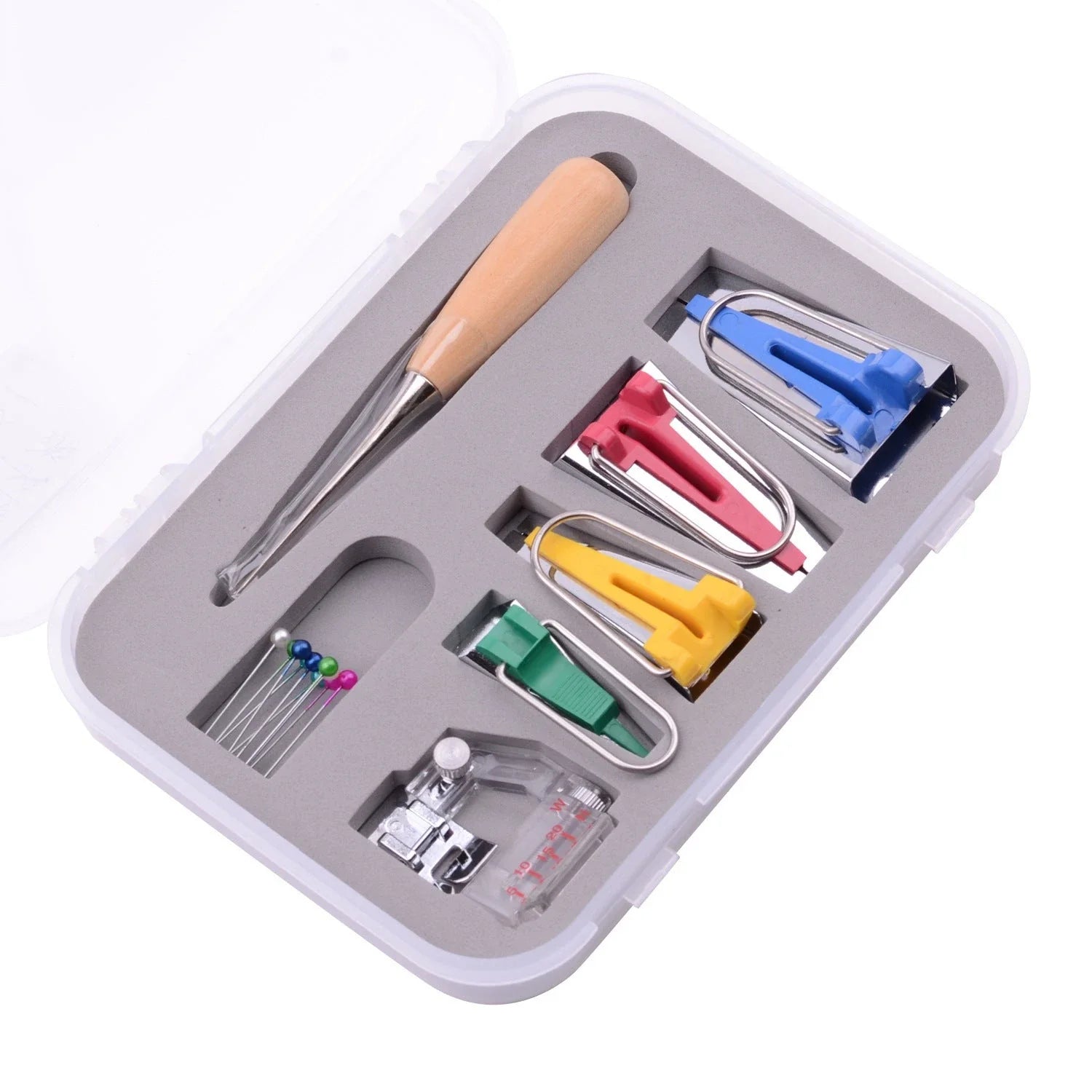 Multifunctional electric sewing machine accessories set with adjustable presser foot