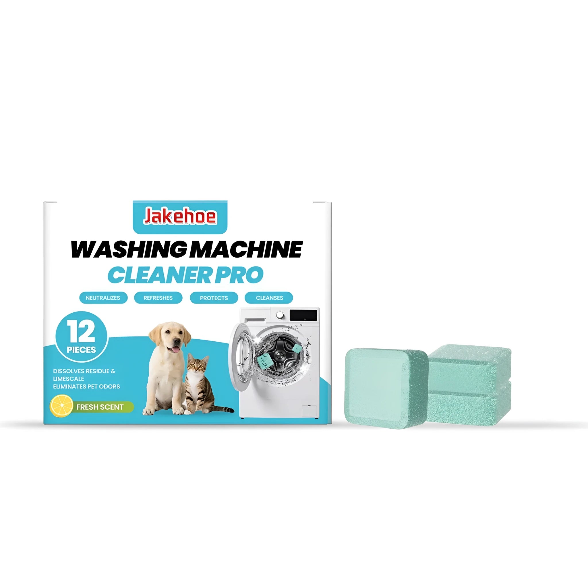Box of 12 washing machine cleaning sheets for odour and limescale removal