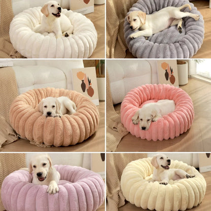 Round plush pet kennel for dogs in various colours and sizes