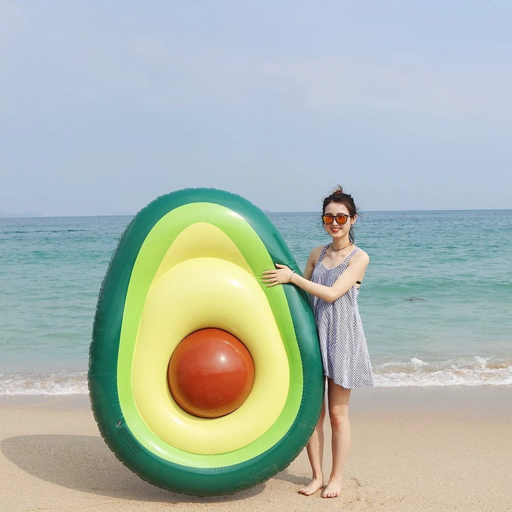 Giant avocado inflatable pool float for fun water parties, 169cm x 130cm