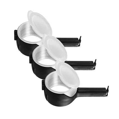 Versatile food clips in a range of colours, featuring airtight sealing and a convenient pour spout