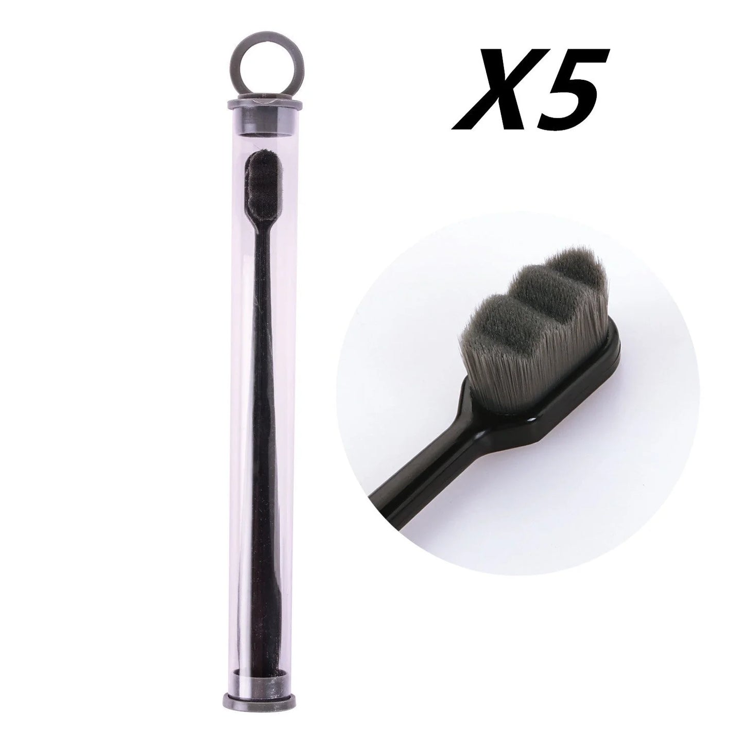 Ultra-fine nylon toothbrush with super soft 2.3cm bristles for sensitive gums