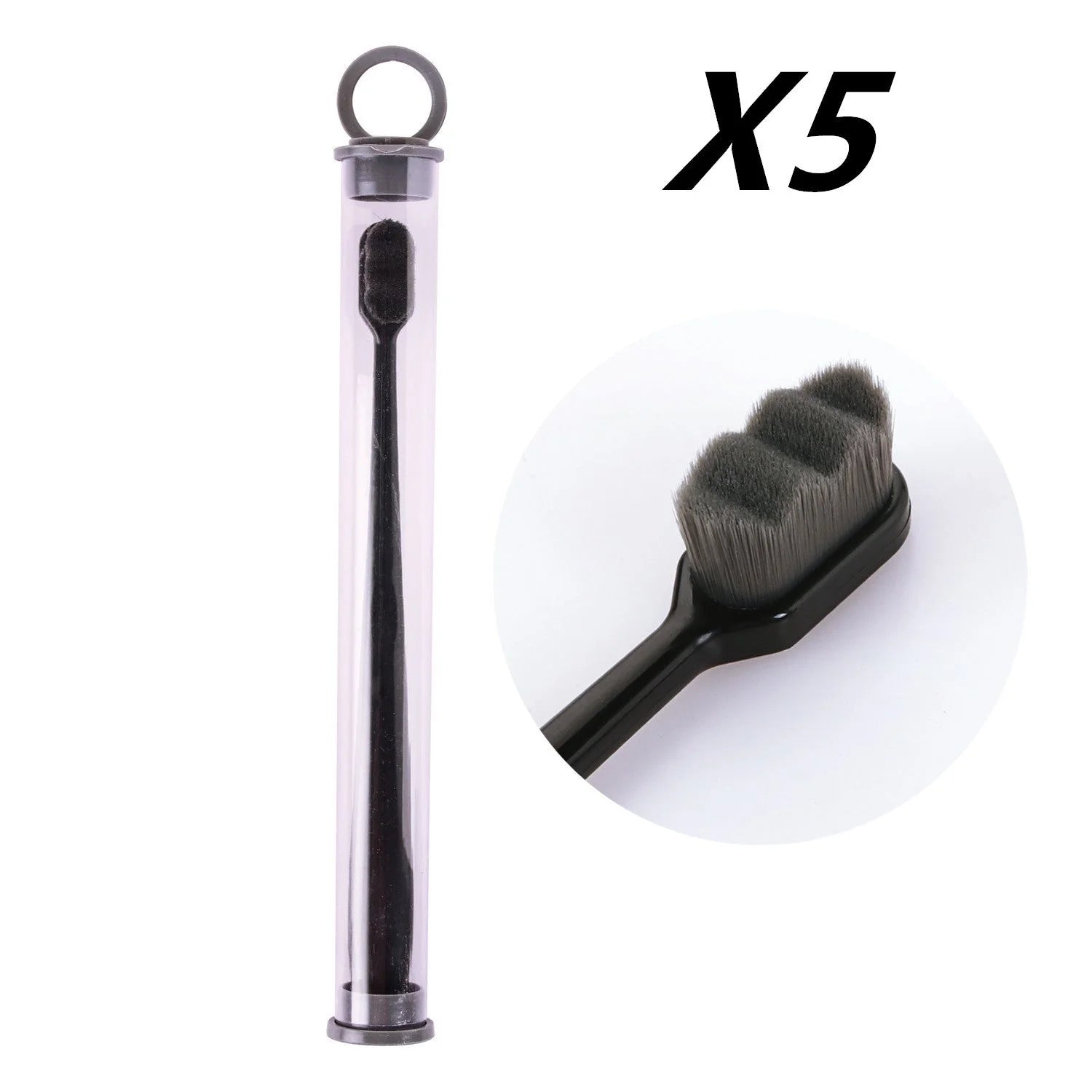 Ultra-fine nylon toothbrush with super soft 2.3cm bristles for sensitive gums