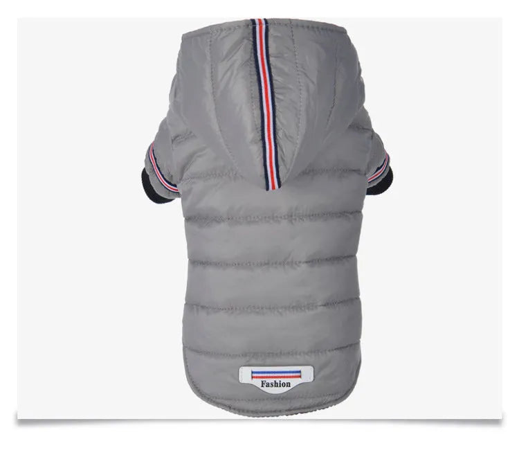 Grey cotton autumn dog clothes for small to large pets with back length 19-39 cm