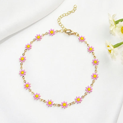 Little Daisy Anklet with floral design in various colours
