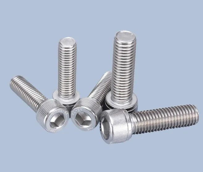 Stainless steel cartridge mounting kit with allen bolts, nuts, washers, and keys for turntable
