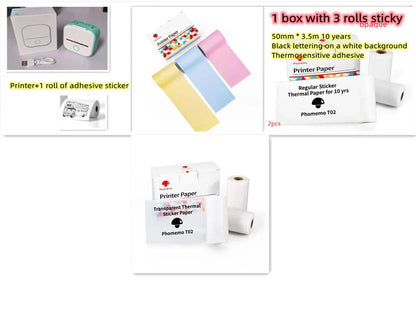 Portable Mini Thermal Label Printer with Bluetooth connectivity in various colours