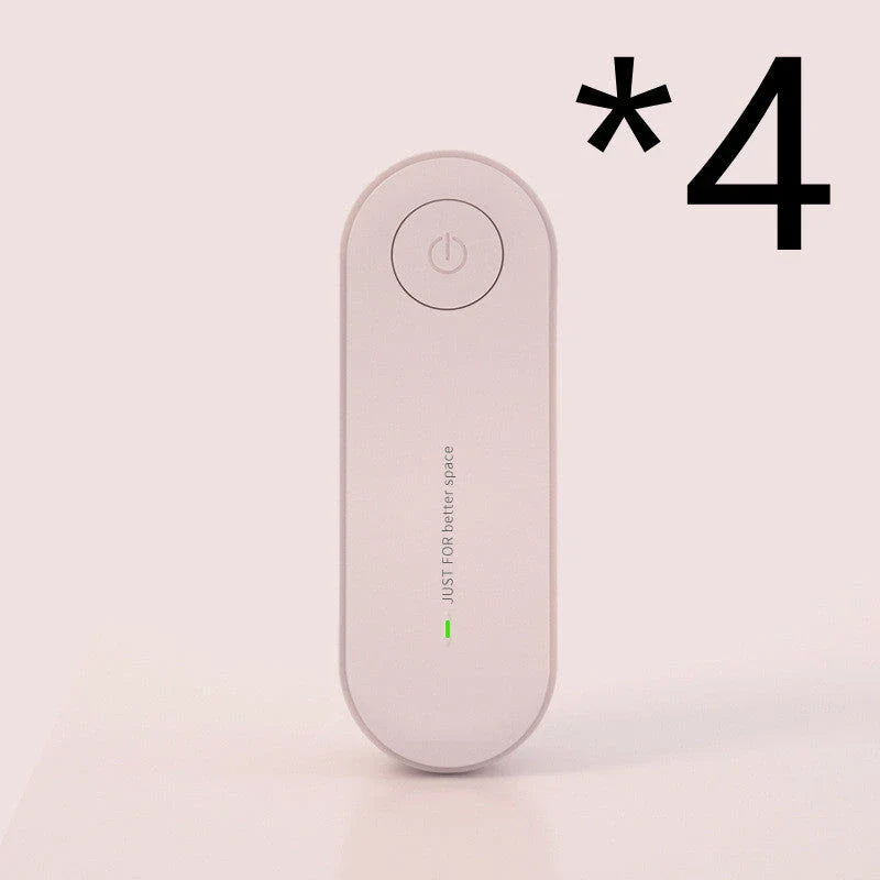 Compact negative ion air purifier in various colors, releasing 5 million ions to purify the air in your home or office