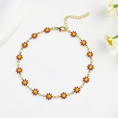 Little Daisy Anklet with floral design in various colours