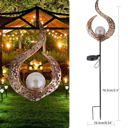 LED Solar Flame Metal Decorative Light in various styles for outdoor use