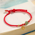 Handmade 925 silver and Hetian jade bracelet with adjustable woven strap