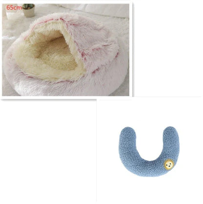 Warm plush pet bed for cats and dogs in various colours and sizes