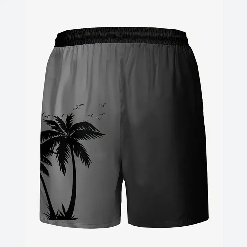Men's loose fit casual sport pants shorts in polyester fabric for summer beach wear