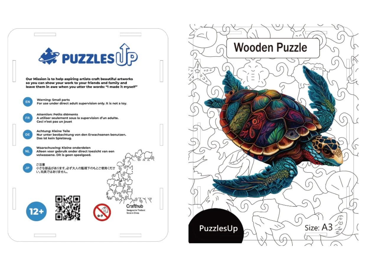 PuzzlesUp Round And Rectangle Wooden Box - Handcrafted Storage Solution