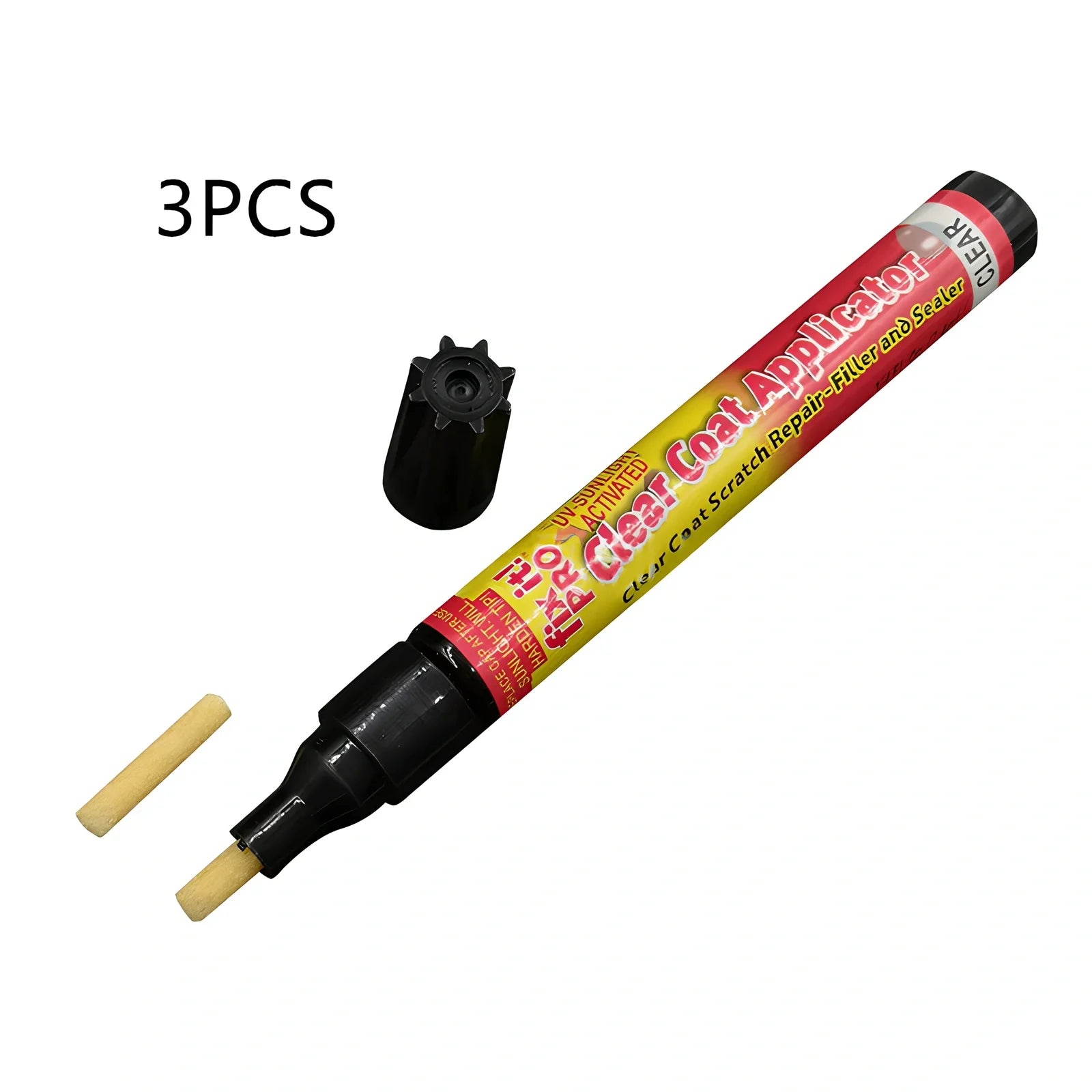 Transoceanic car touch-up pen in aluminium tube for scratch repair, clear resin filler, 12cm length