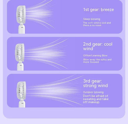 Portable 2-in-1 handheld fan with fast charging capability in vibrant colors