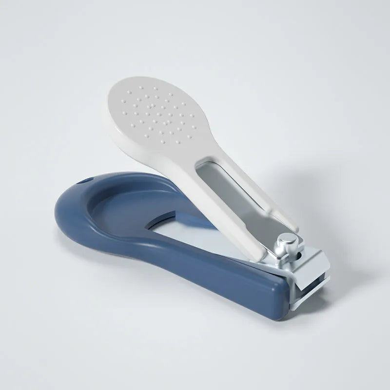 Baby nail clippers set with silicone safety cover in blue monkey design