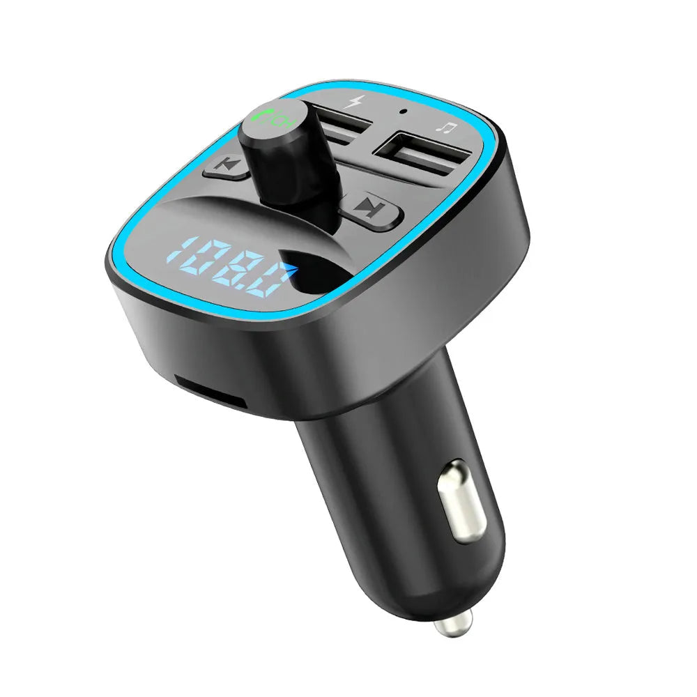 T25 car Bluetooth MP3 player FM transmitter black with 1.1-inch monochrome screen