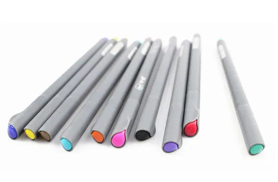 Ten 0.38mm hook line pens for architecture and mobile drawing applications