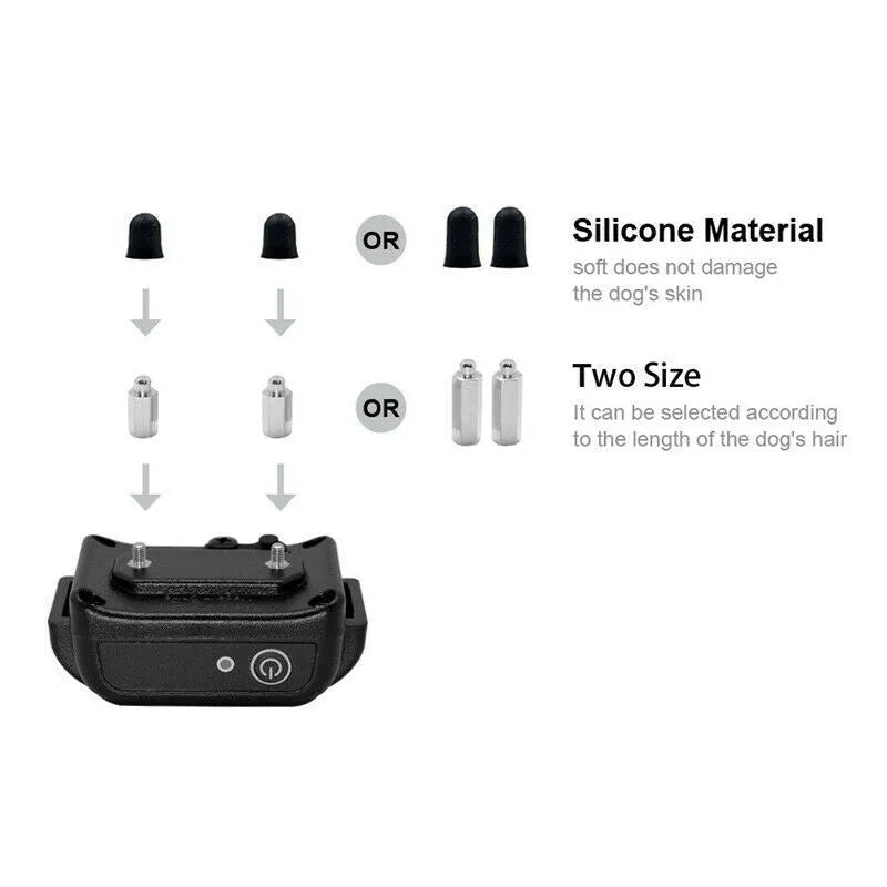 Wireless pet fence transmitter and receiver collar with ABS plastic and TPU construction, IP67 waterproof rating, 150 metre range.