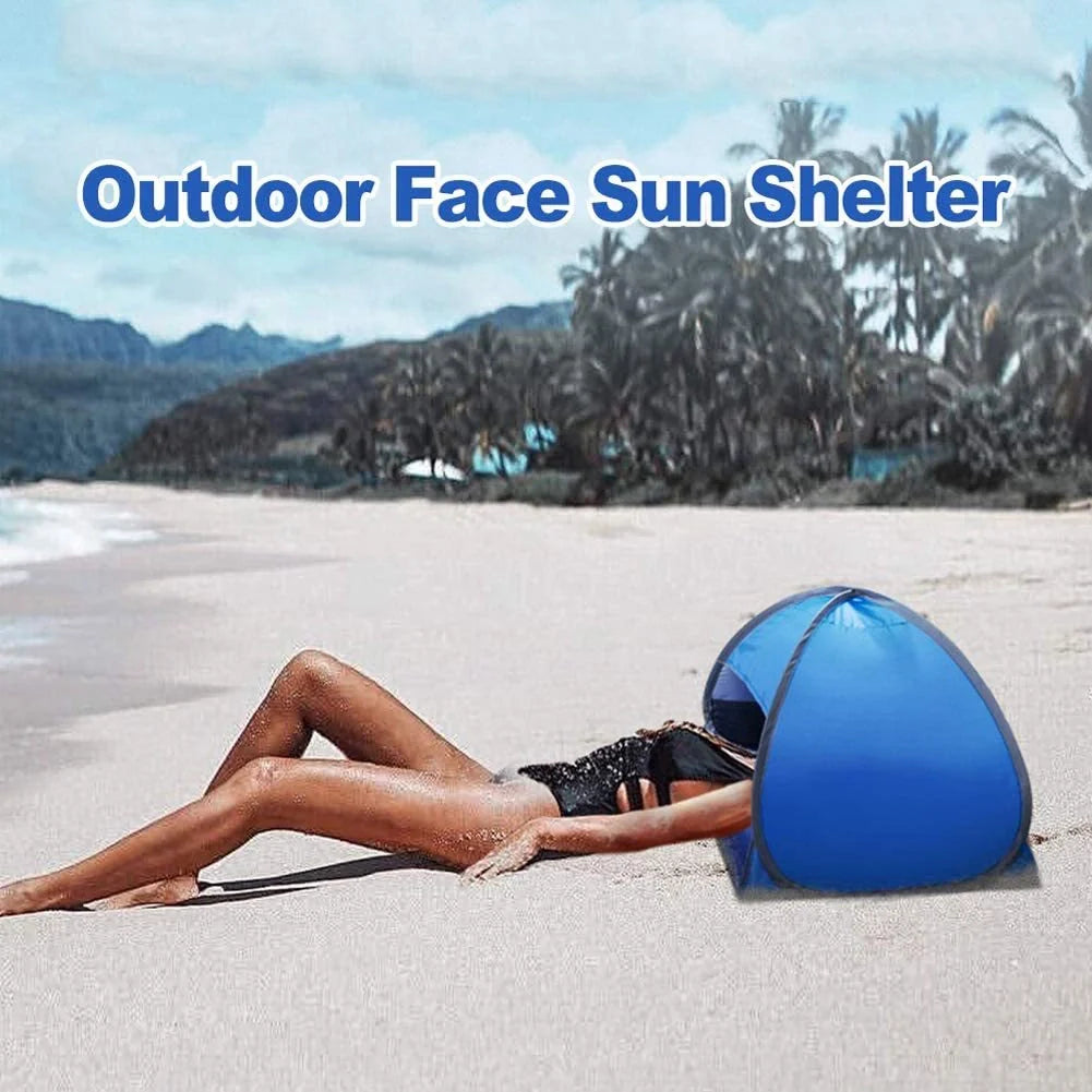Mini portable beach shade awning with ventilation windows for sun protection