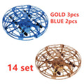 Flying helicopter mini drone UFO RC drone with infrared induction and ABS guardrail in blue