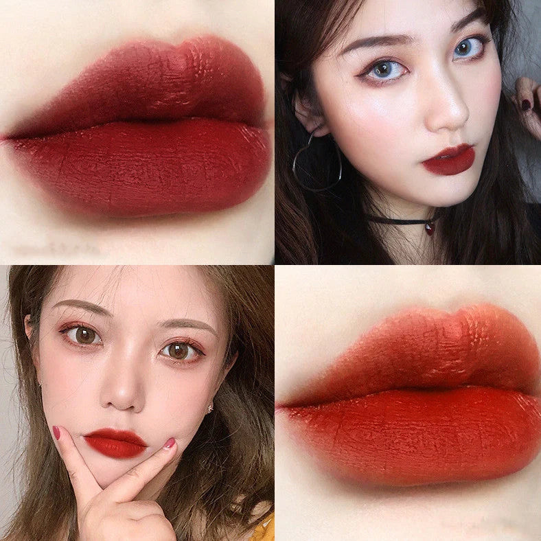 Soft mist velvet lipstick set with five shades in coordinated packaging