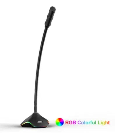 Black wired condenser microphone on an adjustable stand with a detached foam windscreen.
