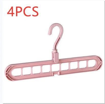 9-hole clothes hanger organizer in white, green, gray, and pink options